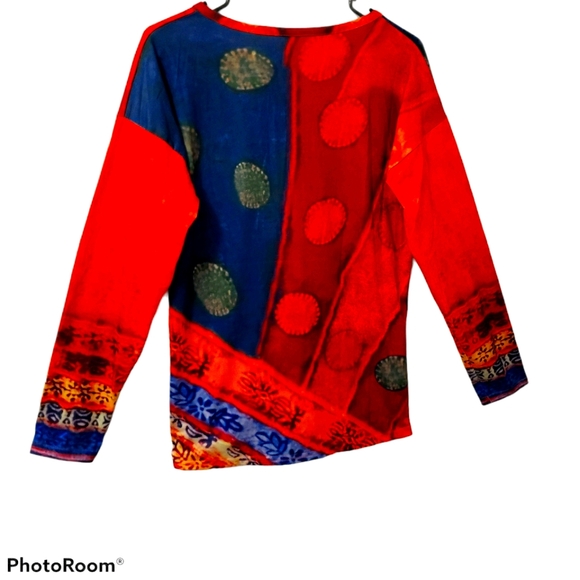 Fashion Concept women’s medium colorful deco print pullover blouse. NWT - Picture 6 of 8